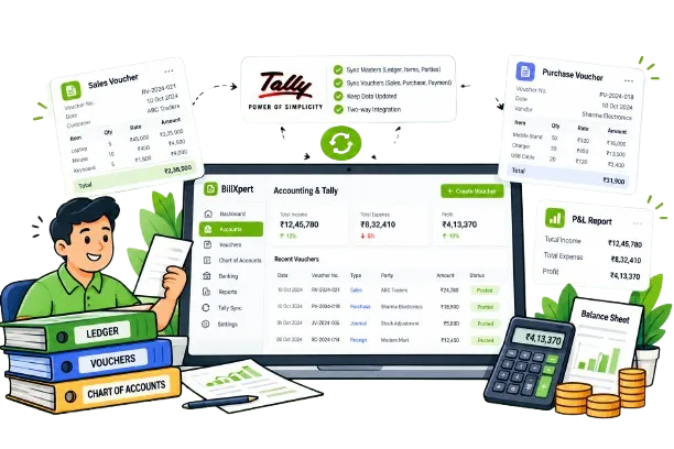 BillXpert Double-Entry Accounting & Tally Prime Integration