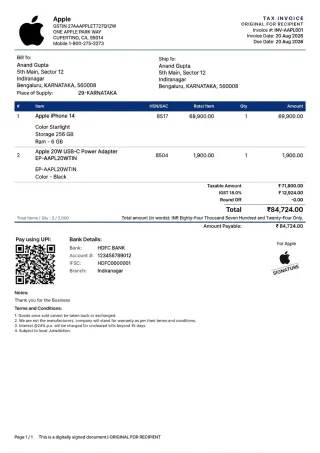 Classic Invoice Template Layout
