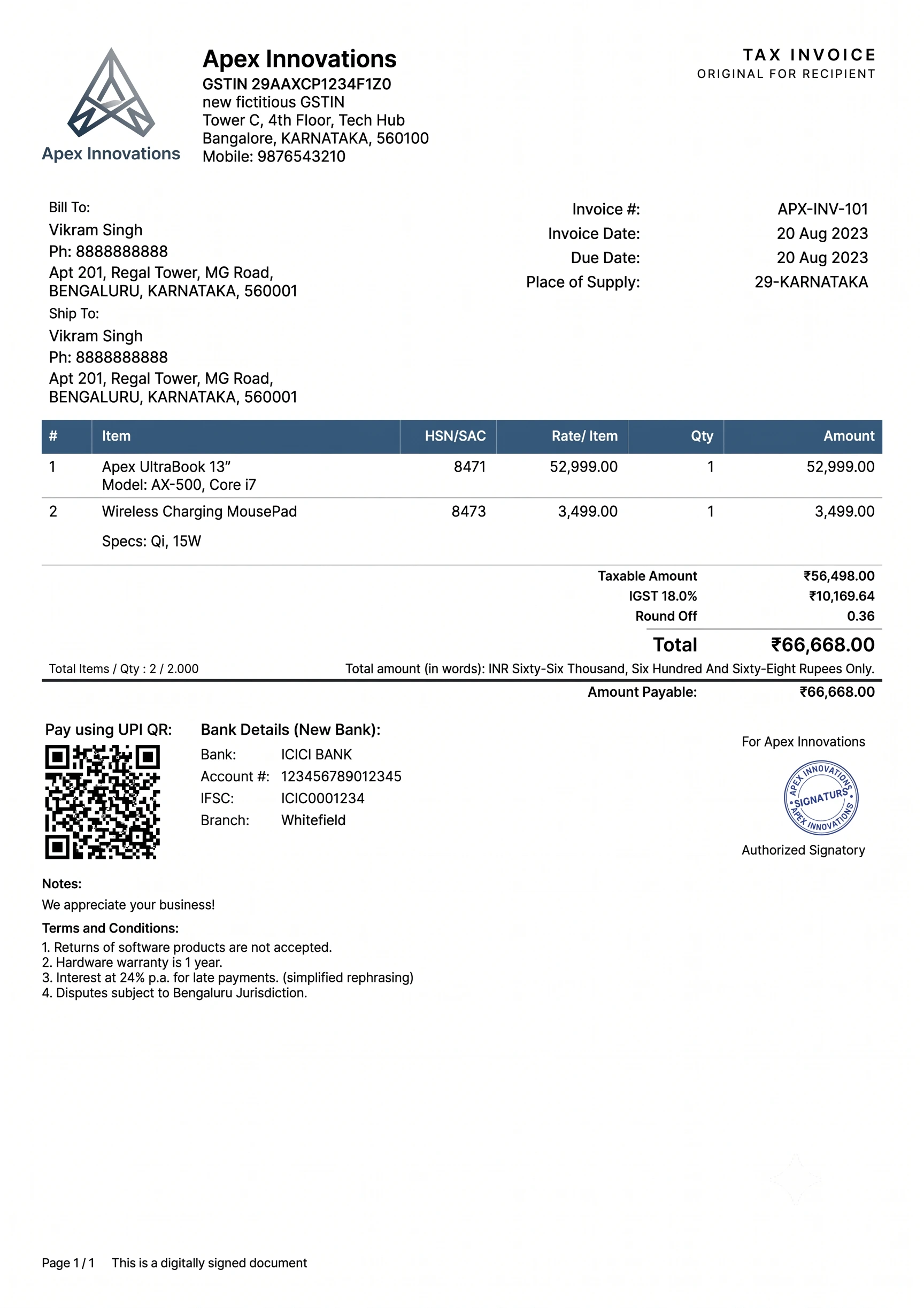 Elegant with Images GST Invoice Template