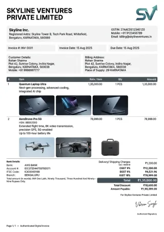 Gen Z Invoice Template Layout