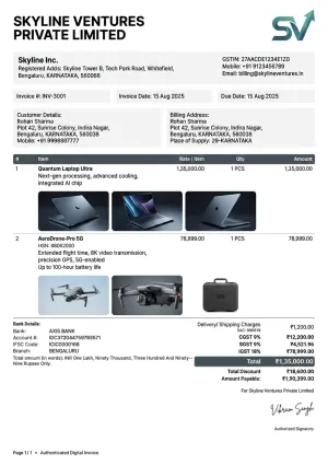 Gen Z Invoice Template Layout