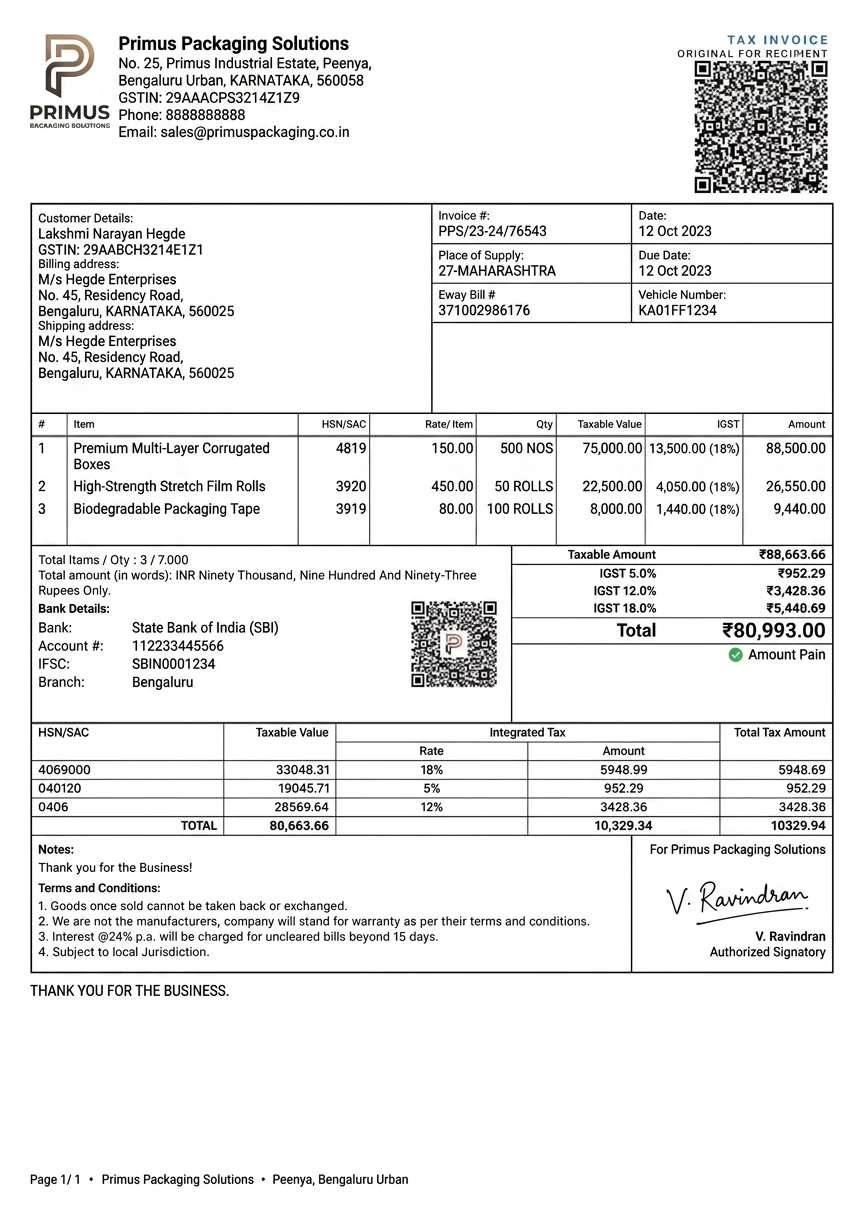 Legend GST Invoice Template