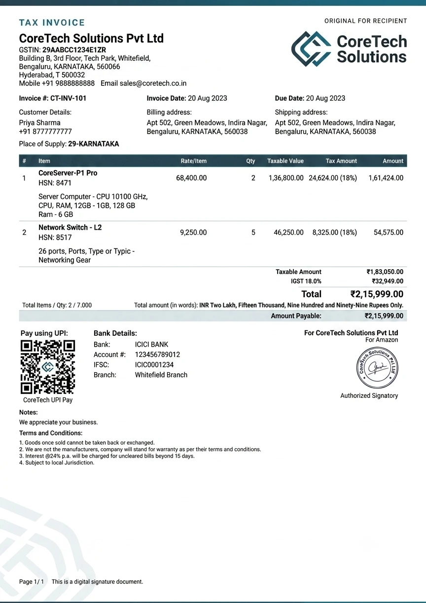 Modern GST Invoice Template