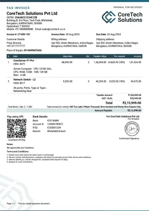Modern Invoice Template Layout