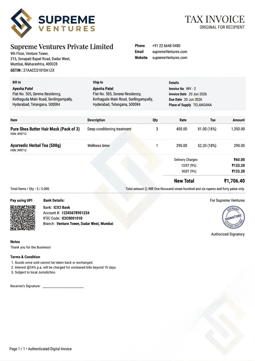 Professional GST Invoice Template