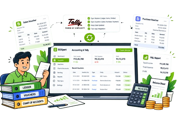 BillXpert Double-Entry Accounting & Tally Prime Integration
