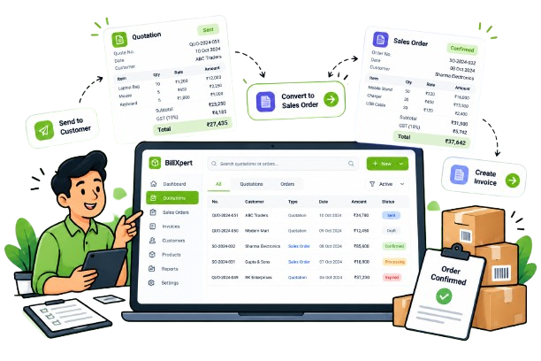 BillXpert Quotations, Delivery Challans & Packing Lists